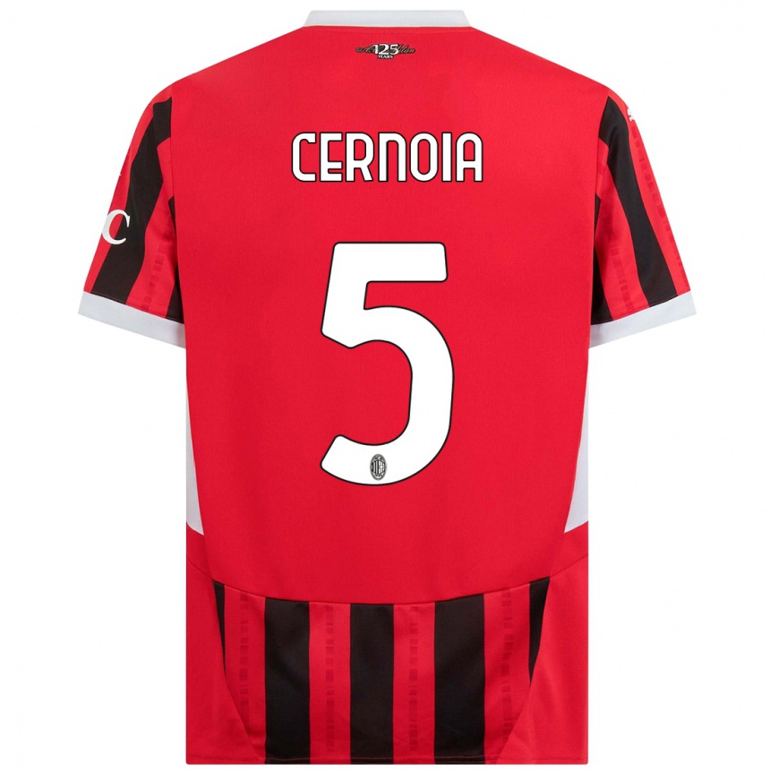 Niño Fútbol Camiseta Valentina Cernoia #5 Rojo Negro 1ª Equipación 2024/25 México