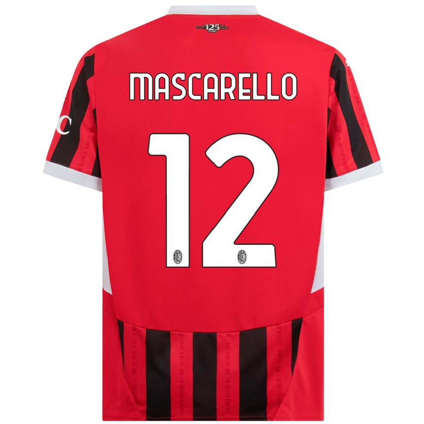 Niño Fútbol Camiseta Marta Mascarello #12 Rojo Negro 1ª Equipación 2024/25 México