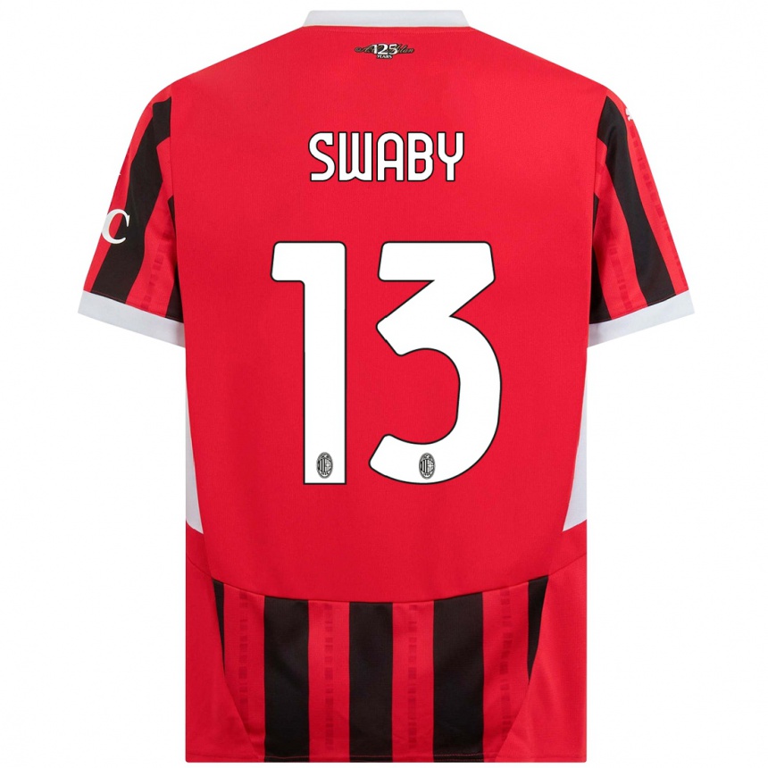 Niño Fútbol Camiseta Allyson Swaby #13 Rojo Negro 1ª Equipación 2024/25 México