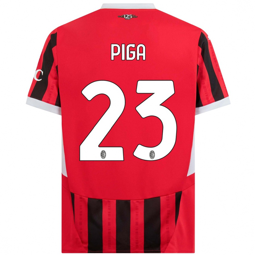 Niño Fútbol Camiseta Julie Piga #23 Rojo Negro 1ª Equipación 2024/25 México