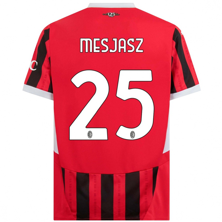 Niño Fútbol Camiseta Malgorzata Mesjasz #25 Rojo Negro 1ª Equipación 2024/25 México