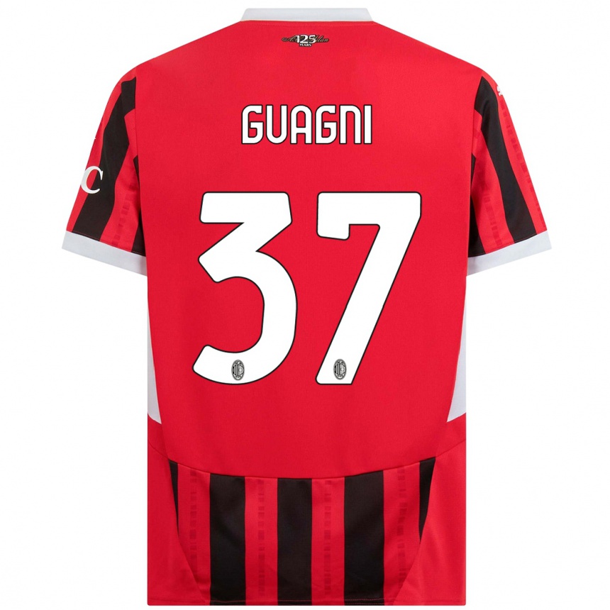 Niño Fútbol Camiseta Alia Guagni #37 Rojo Negro 1ª Equipación 2024/25 México