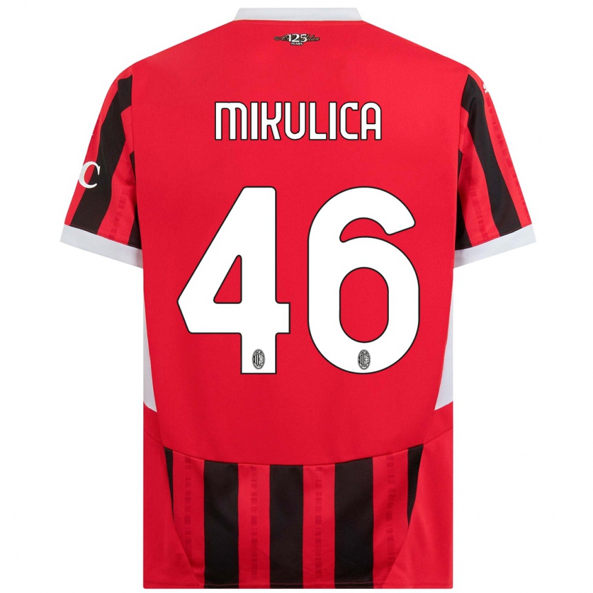 Niño Fútbol Camiseta Petra Mikulica #46 Rojo Negro 1ª Equipación 2024/25 México