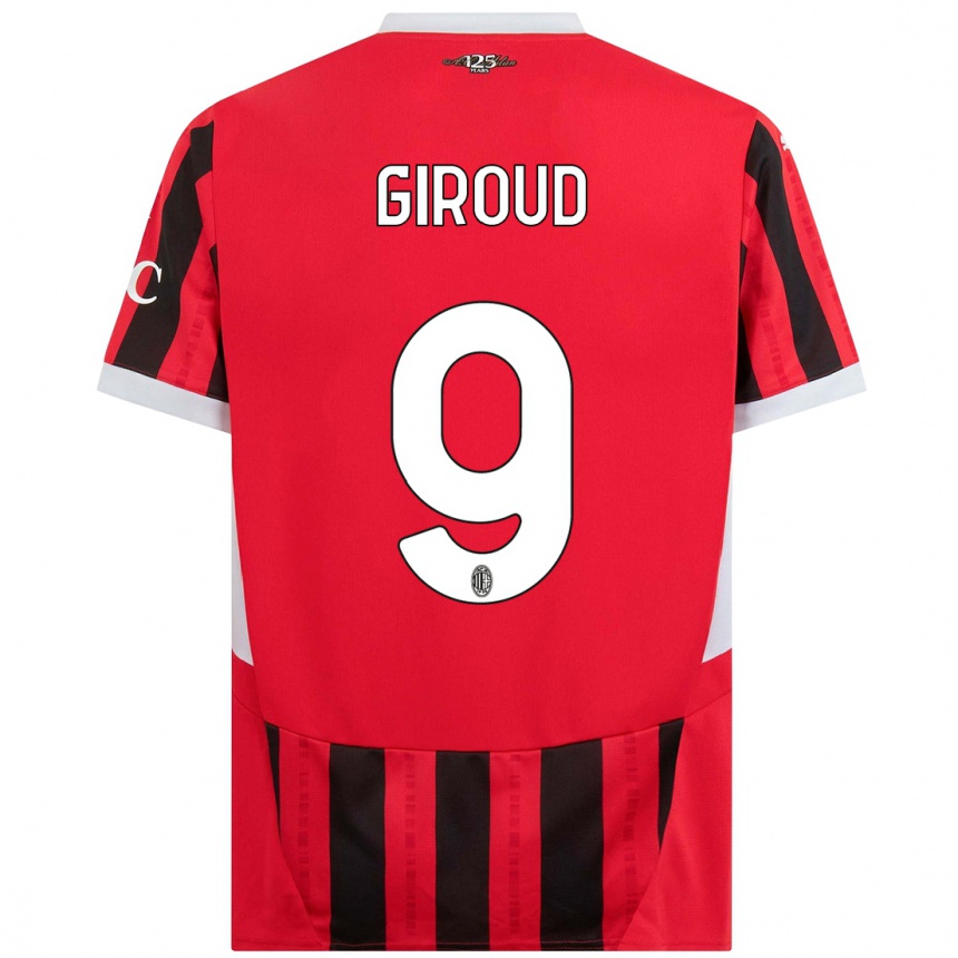 Niño Fútbol Camiseta Olivier Giroud #9 Rojo Negro 1ª Equipación 2024/25 México