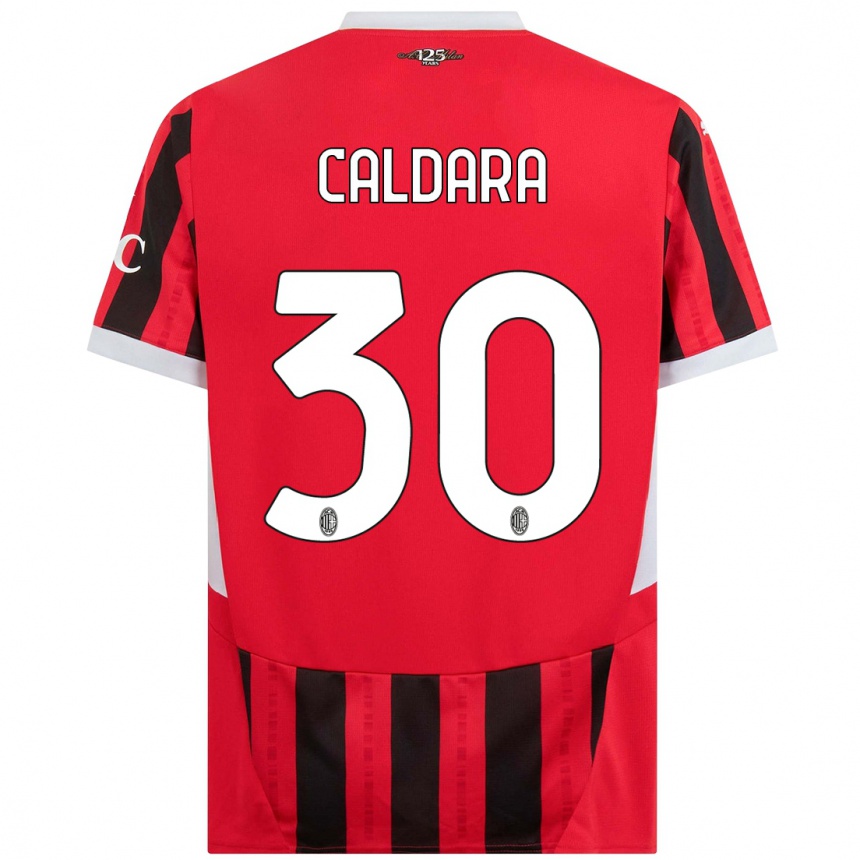 Niño Fútbol Camiseta Mattia Caldara #30 Rojo Negro 1ª Equipación 2024/25 México