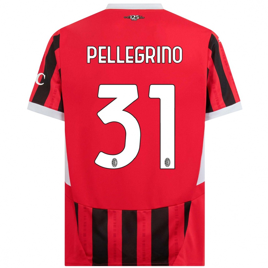 Niño Fútbol Camiseta Marco Pellegrino #31 Rojo Negro 1ª Equipación 2024/25 México