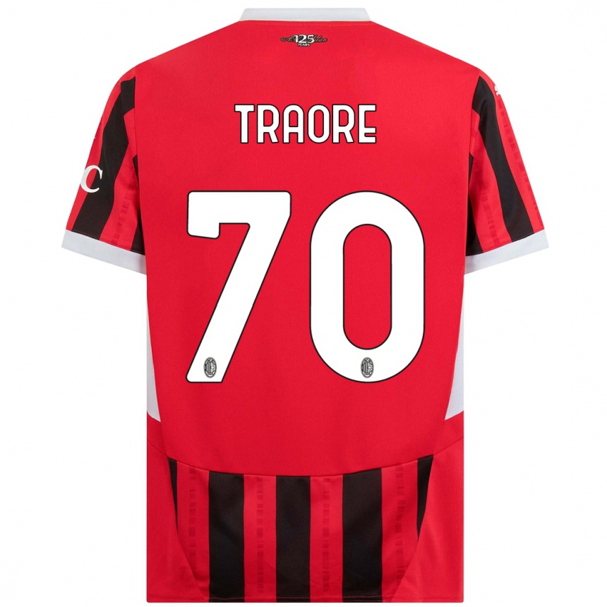 Niño Fútbol Camiseta Chaka Traore #70 Rojo Negro 1ª Equipación 2024/25 México