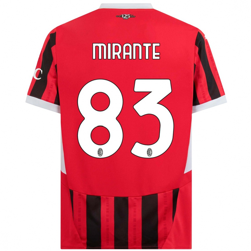 Niño Fútbol Camiseta Antonio Mirante #83 Rojo Negro 1ª Equipación 2024/25 México