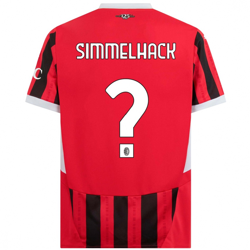 Niño Fútbol Camiseta Alexander Simmelhack #0 Rojo Negro 1ª Equipación 2024/25 México