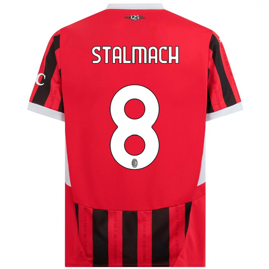 Niño Fútbol Camiseta Dariusz Stalmach #8 Rojo Negro 1ª Equipación 2024/25 México