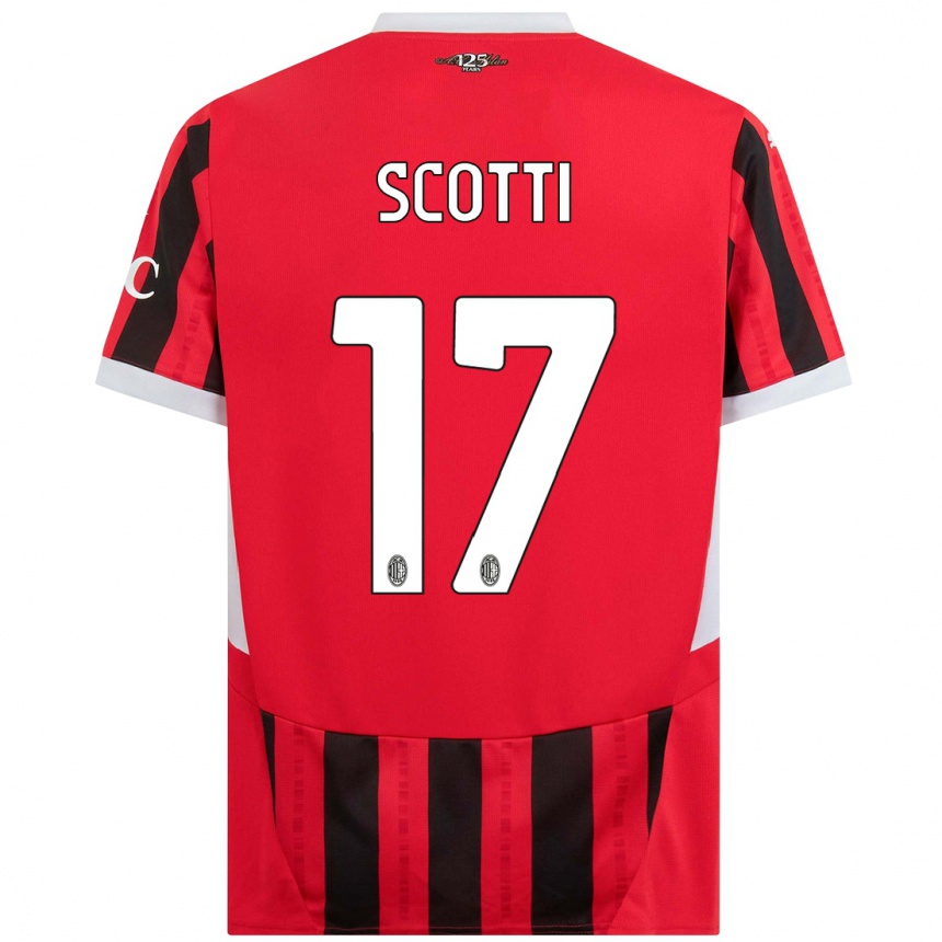 Niño Fútbol Camiseta Filippo Scotti #17 Rojo Negro 1ª Equipación 2024/25 México