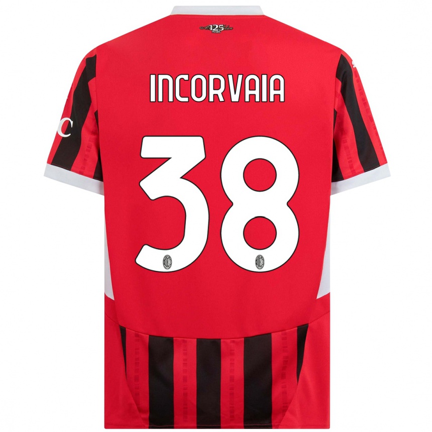 Niño Fútbol Camiseta Giovanni Incorvaia #38 Rojo Negro 1ª Equipación 2024/25 México