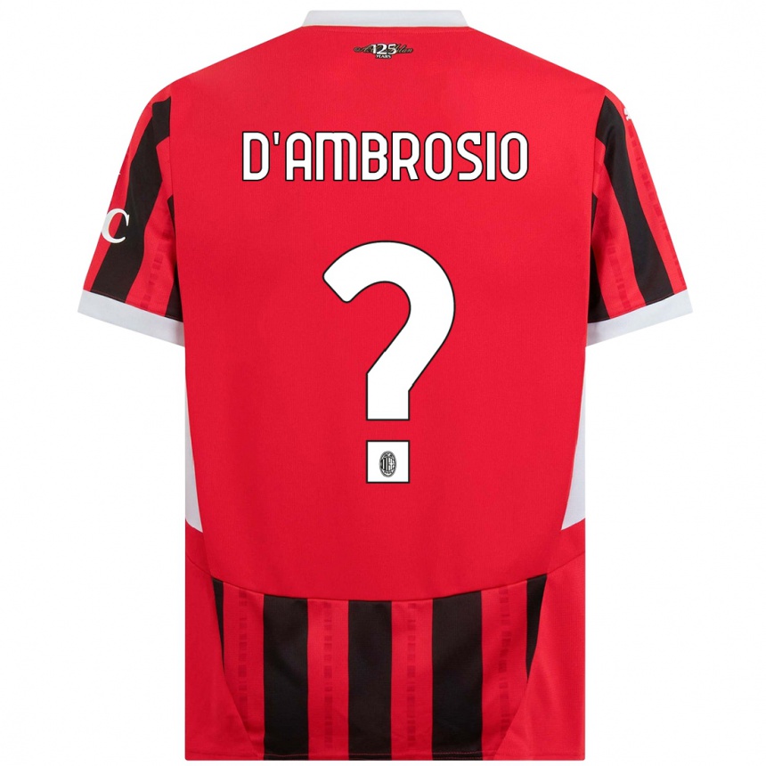 Niño Fútbol Camiseta Antonio D'ambrosio #0 Rojo Negro 1ª Equipación 2024/25 México