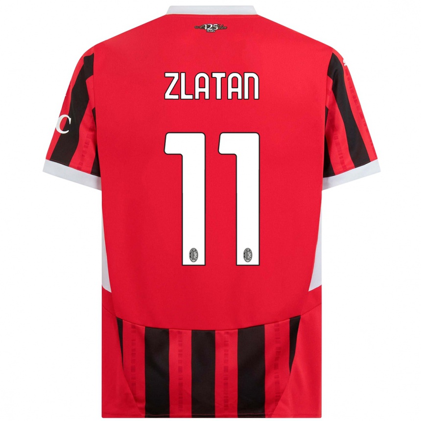 Niño Fútbol Camiseta Zlatan Ibrahimovic #11 Rojo Negro 1ª Equipación 2024/25 México