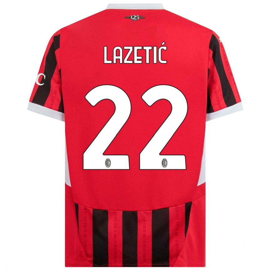 Niño Fútbol Camiseta Marko Lazetic #22 Rojo Negro 1ª Equipación 2024/25 México