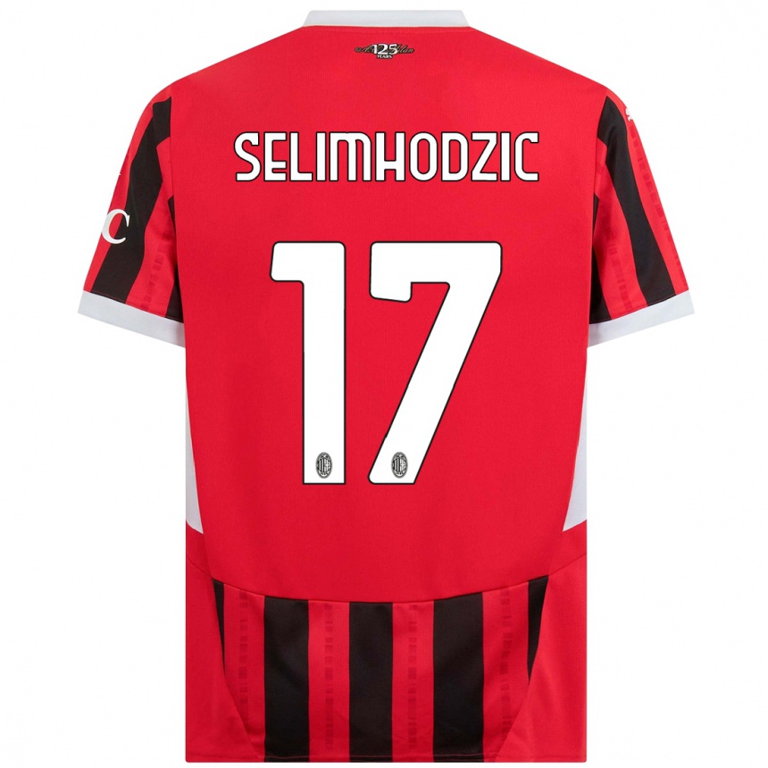 Niño Fútbol Camiseta Noa Selimhodzic #17 Rojo Negro 1ª Equipación 2024/25 México