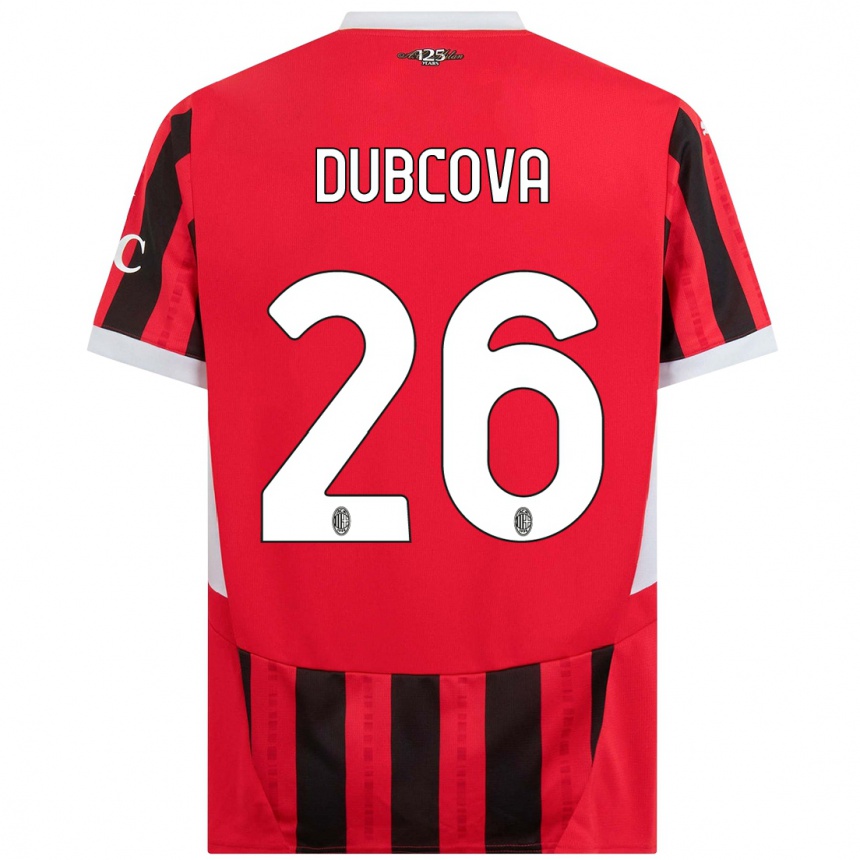 Niño Fútbol Camiseta Michaela Dubcova #26 Rojo Negro 1ª Equipación 2024/25 México