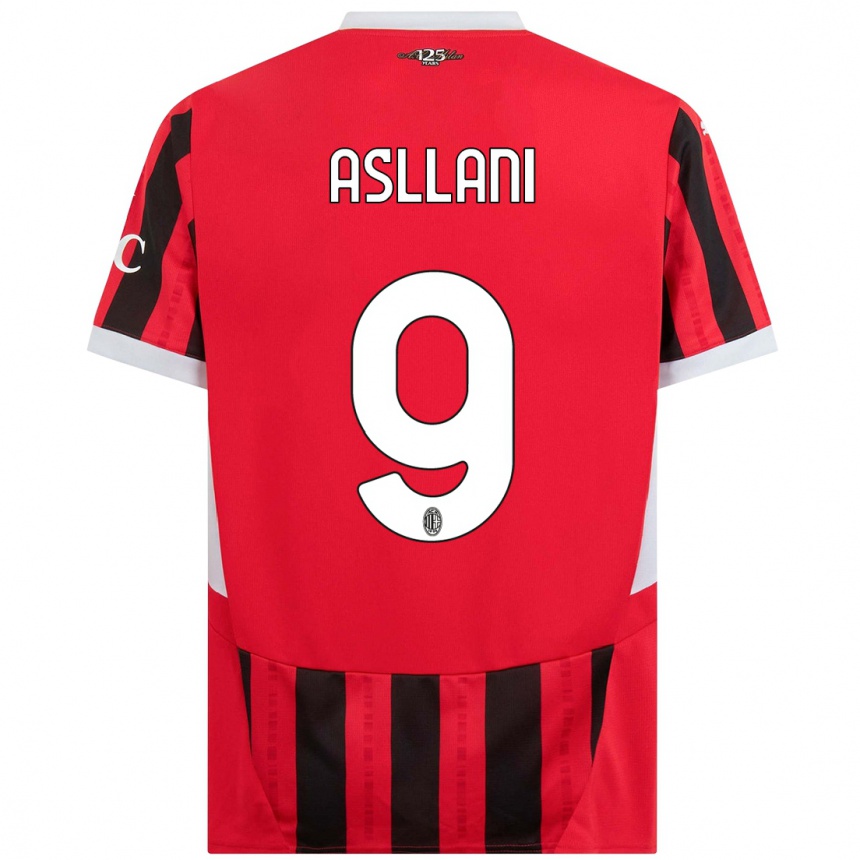 Niño Fútbol Camiseta Kosovare Asllani #9 Rojo Negro 1ª Equipación 2024/25 México