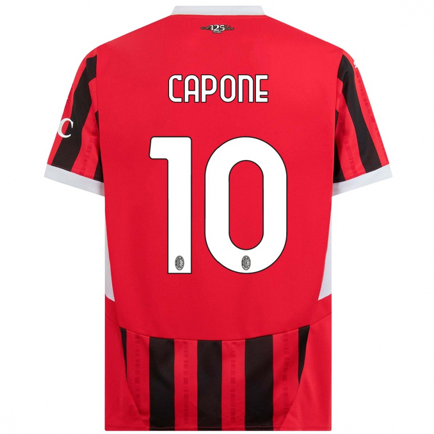 Niño Fútbol Camiseta Andrea Capone #10 Rojo Negro 1ª Equipación 2024/25 México