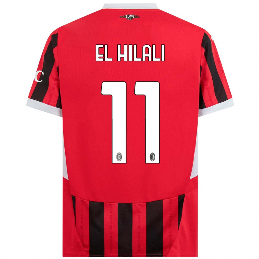 Niño Fútbol Camiseta Youns El Hilali #11 Rojo Negro 1ª Equipación 2024/25 México