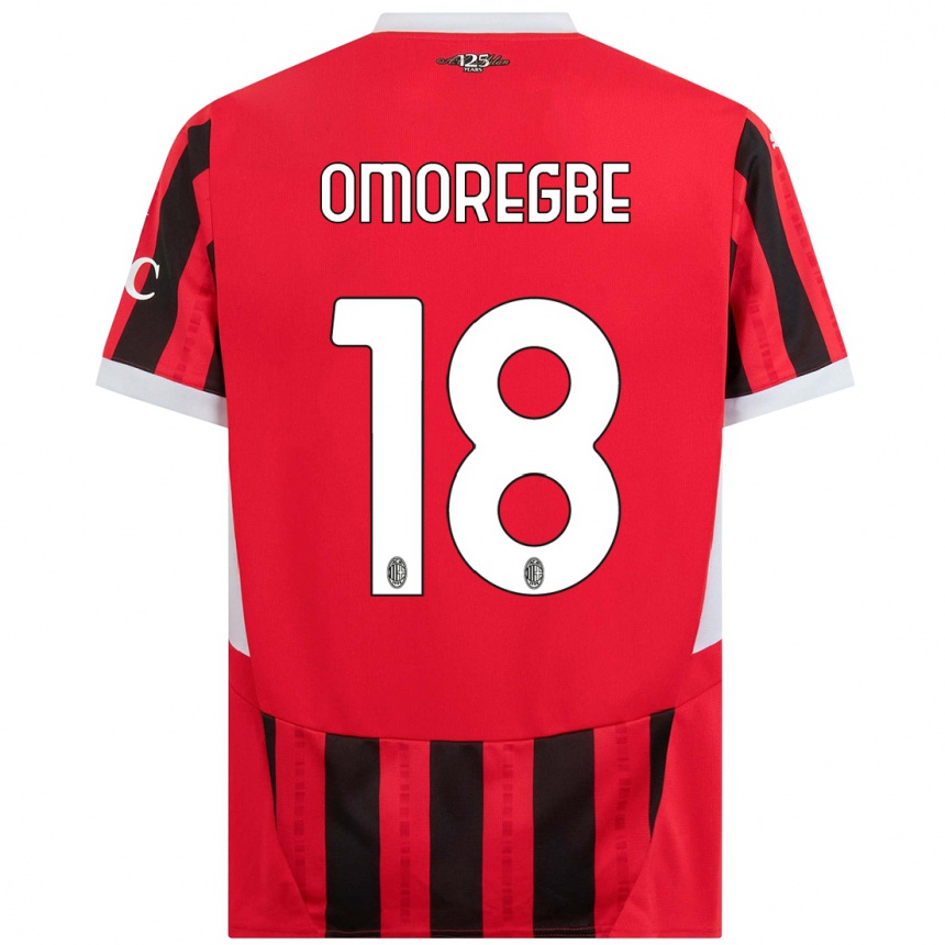 Niño Fútbol Camiseta Bob Murphy Omoregbe #18 Rojo Negro 1ª Equipación 2024/25 México