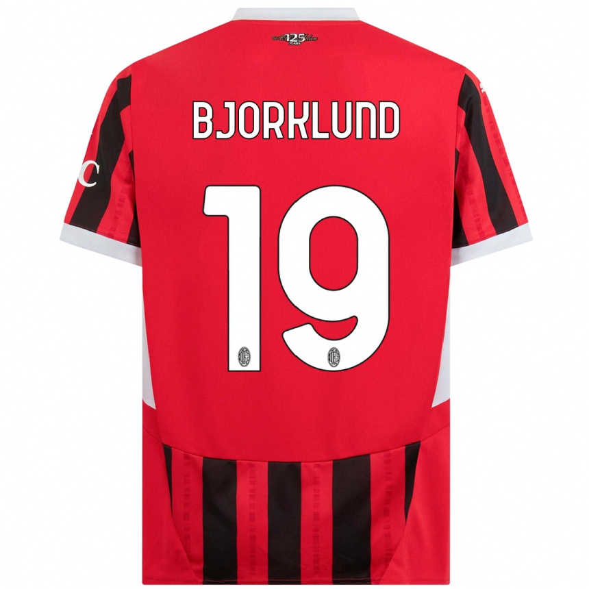 Niño Fútbol Camiseta Lukas Bjorklund #19 Rojo Negro 1ª Equipación 2024/25 México