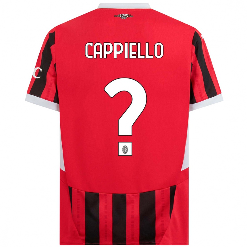 Niño Fútbol Camiseta Flavio Cappiello #0 Rojo Negro 1ª Equipación 2024/25 México