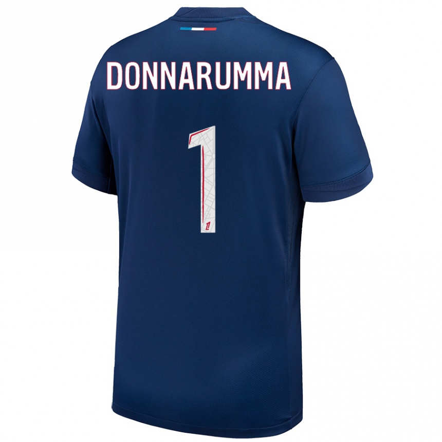 Niño Fútbol Camiseta Gianluigi Donnarumma #1 Azul Marino Blanco 1ª Equipación 2024/25 México