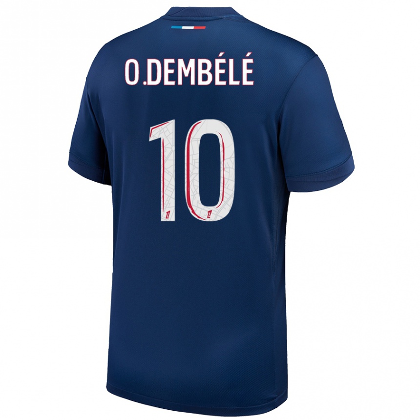 Niño Fútbol Camiseta Ousmane Dembélé #10 Azul Marino Blanco 1ª Equipación 2024/25 México