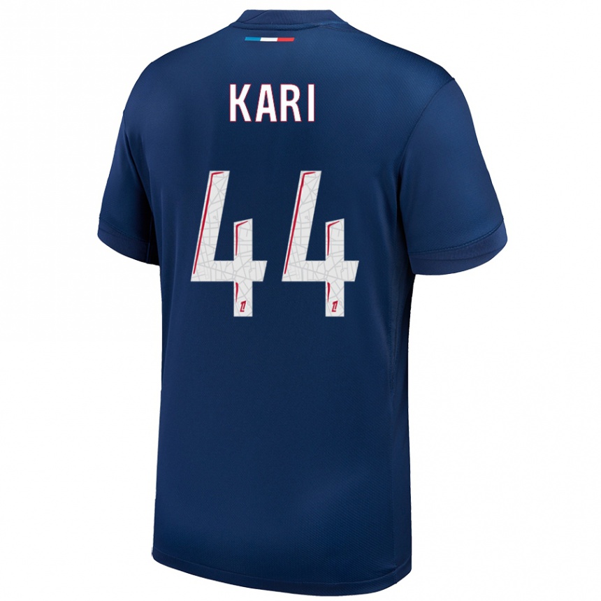 Niño Fútbol Camiseta Ayman Kari #44 Azul Marino Blanco 1ª Equipación 2024/25 México