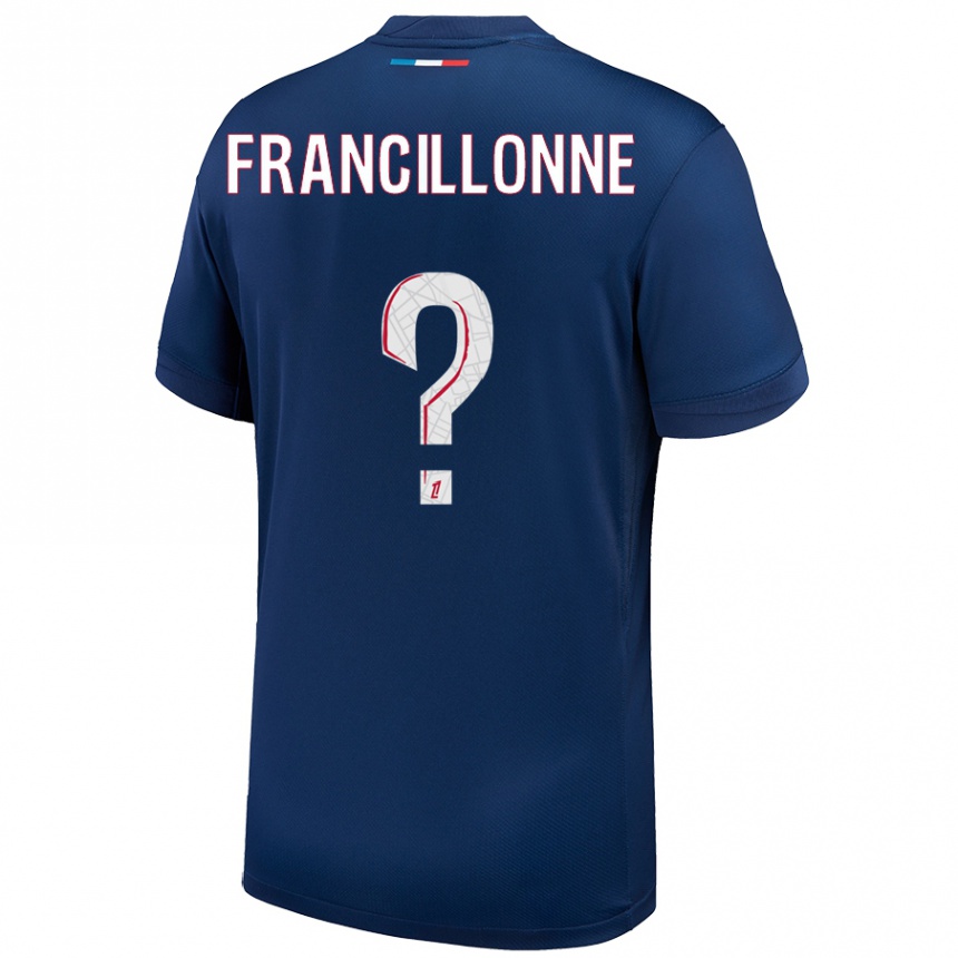 Niño Fútbol Camiseta Bryan Francillonne #0 Azul Marino Blanco 1ª Equipación 2024/25 México