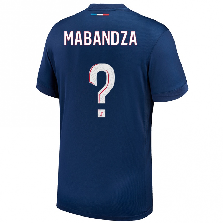 Niño Fútbol Camiseta Emeryc Mabandza Batantou #0 Azul Marino Blanco 1ª Equipación 2024/25 México