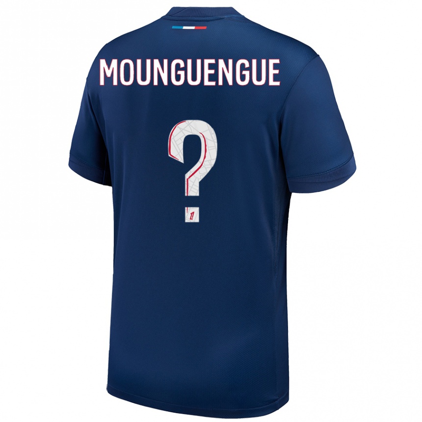 Niño Fútbol Camiseta Pierre Mounguengue #0 Azul Marino Blanco 1ª Equipación 2024/25 México