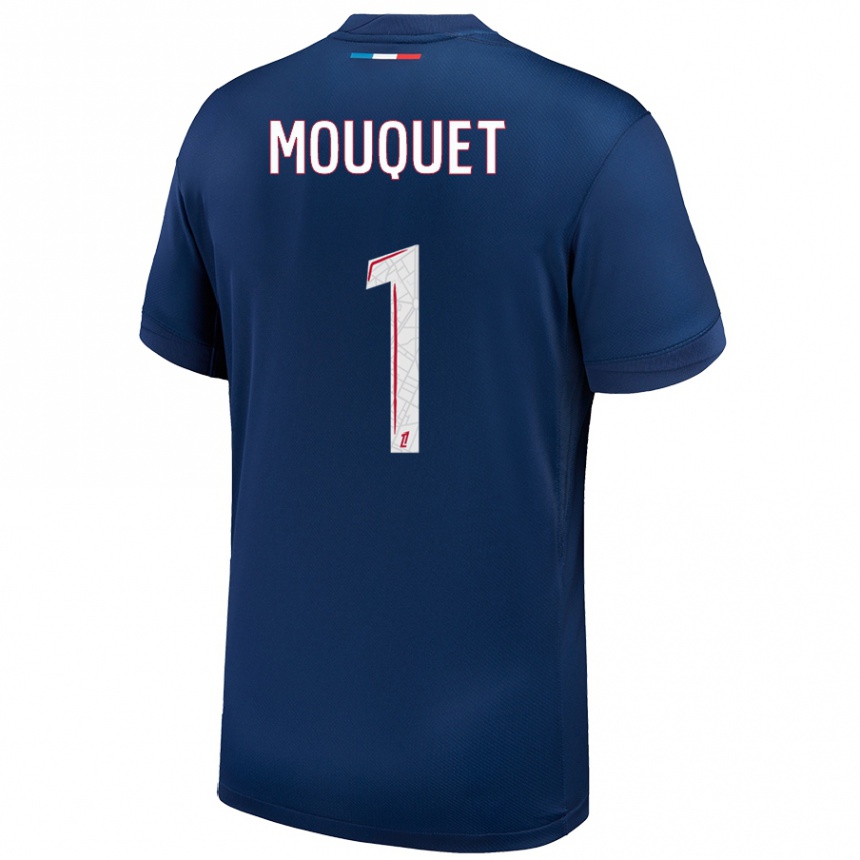 Niño Fútbol Camiseta Louis Mouquet #1 Azul Marino Blanco 1ª Equipación 2024/25 México