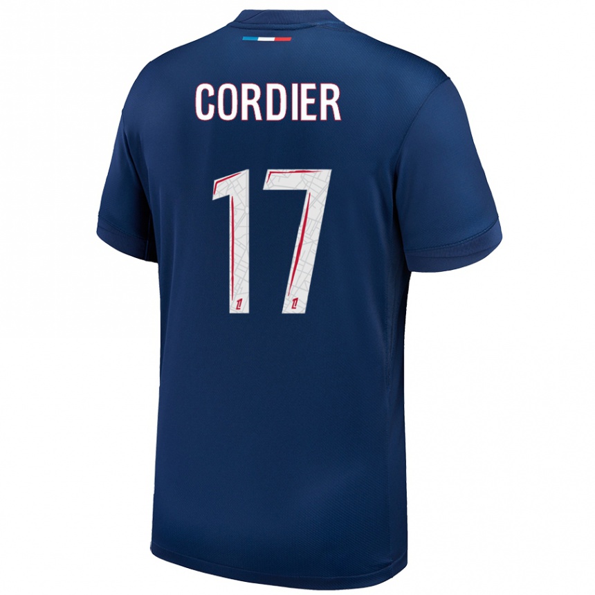 Niño Fútbol Camiseta Thomas Cordier #17 Azul Marino Blanco 1ª Equipación 2024/25 México