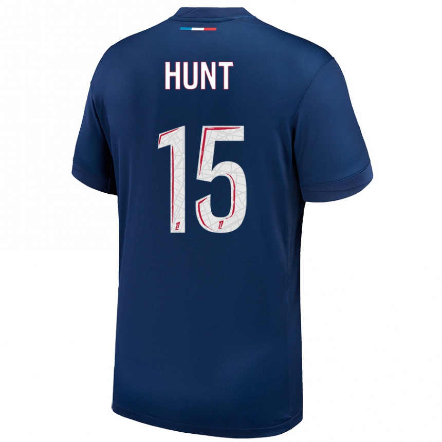 Niño Fútbol Camiseta Clare Hunt #15 Azul Marino Blanco 1ª Equipación 2024/25 México