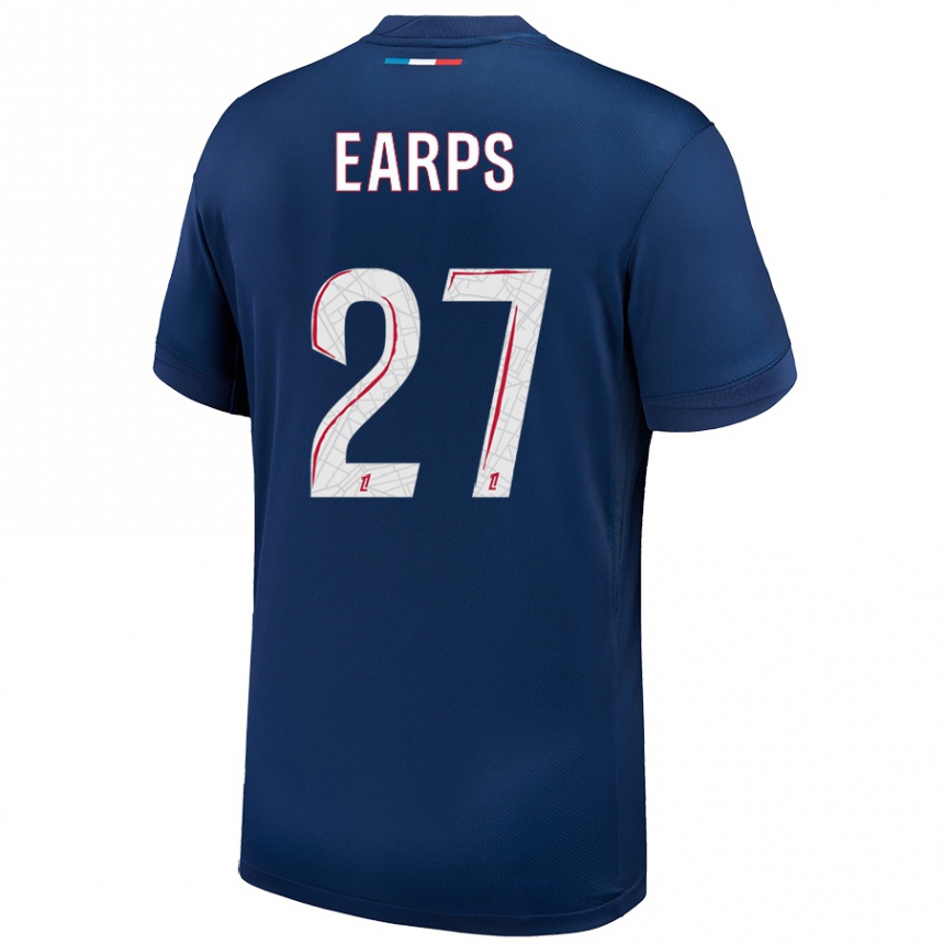 Niño Fútbol Camiseta Mary Earps #27 Azul Marino Blanco 1ª Equipación 2024/25 México