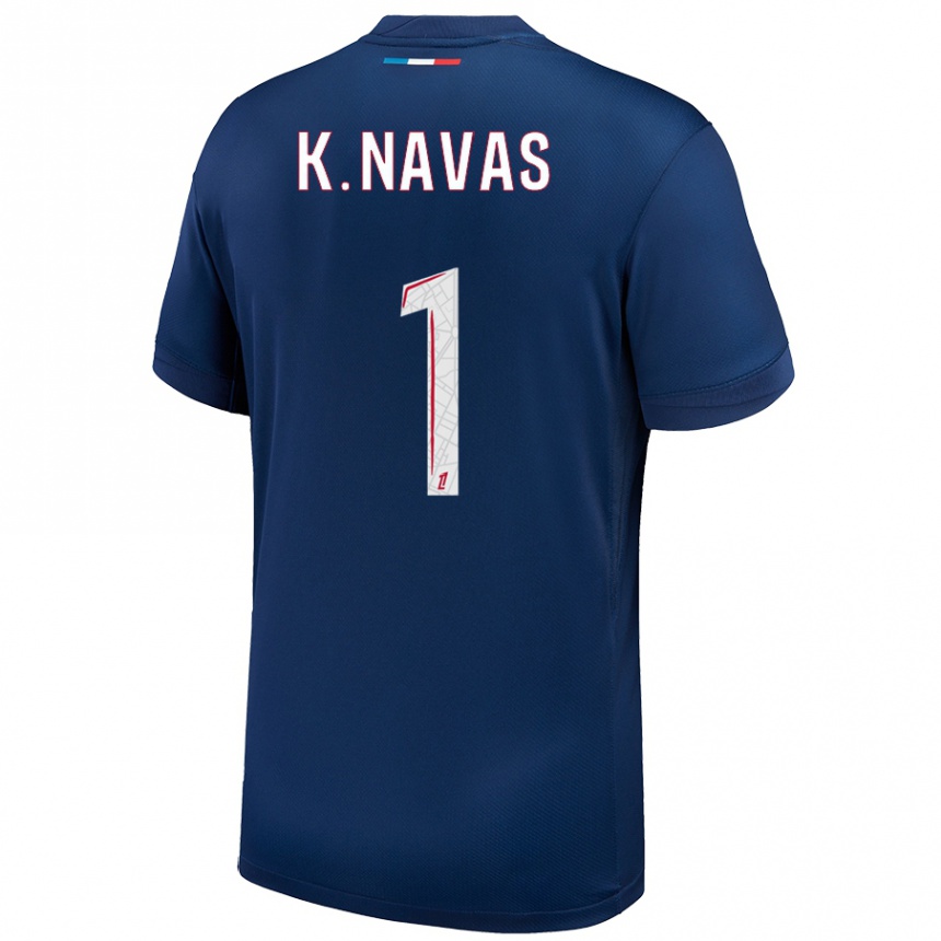 Niño Fútbol Camiseta Keylor Navas #1 Azul Marino Blanco 1ª Equipación 2024/25 México