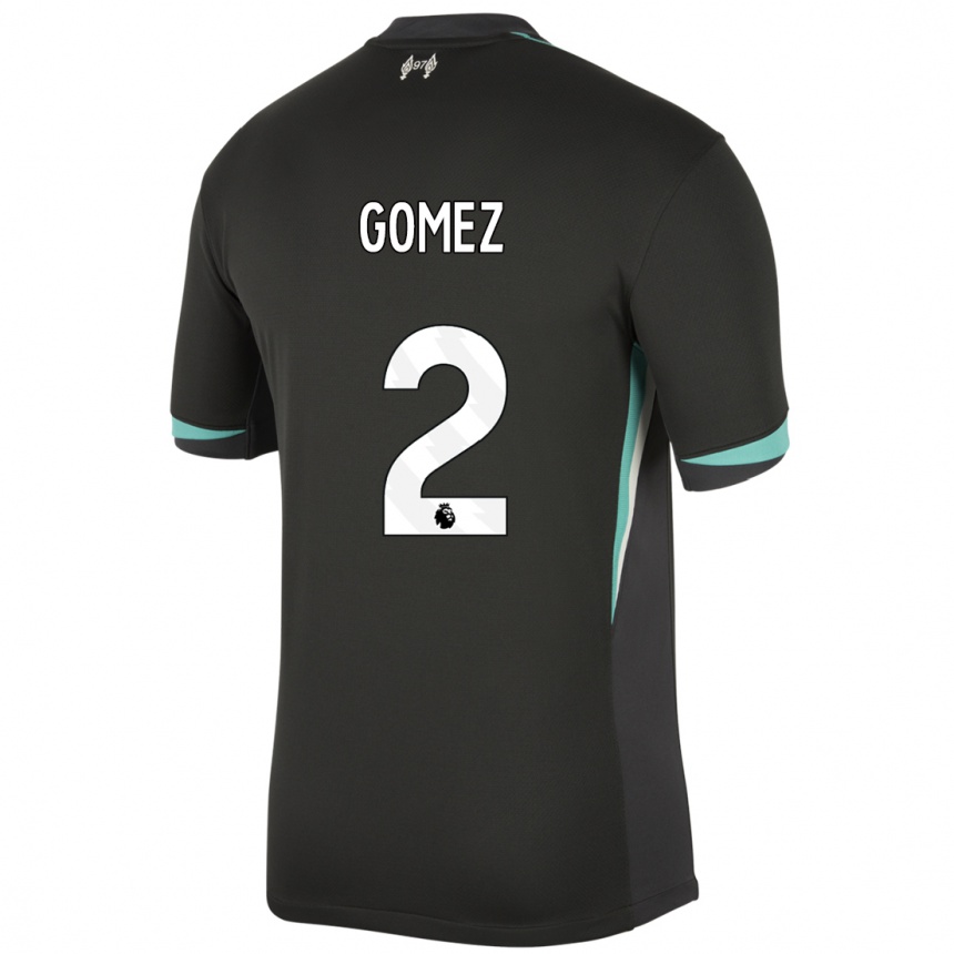 Niño Fútbol Camiseta Joe Gomez #2 Negro Antracita Blanco 2ª Equipación 2024/25 México