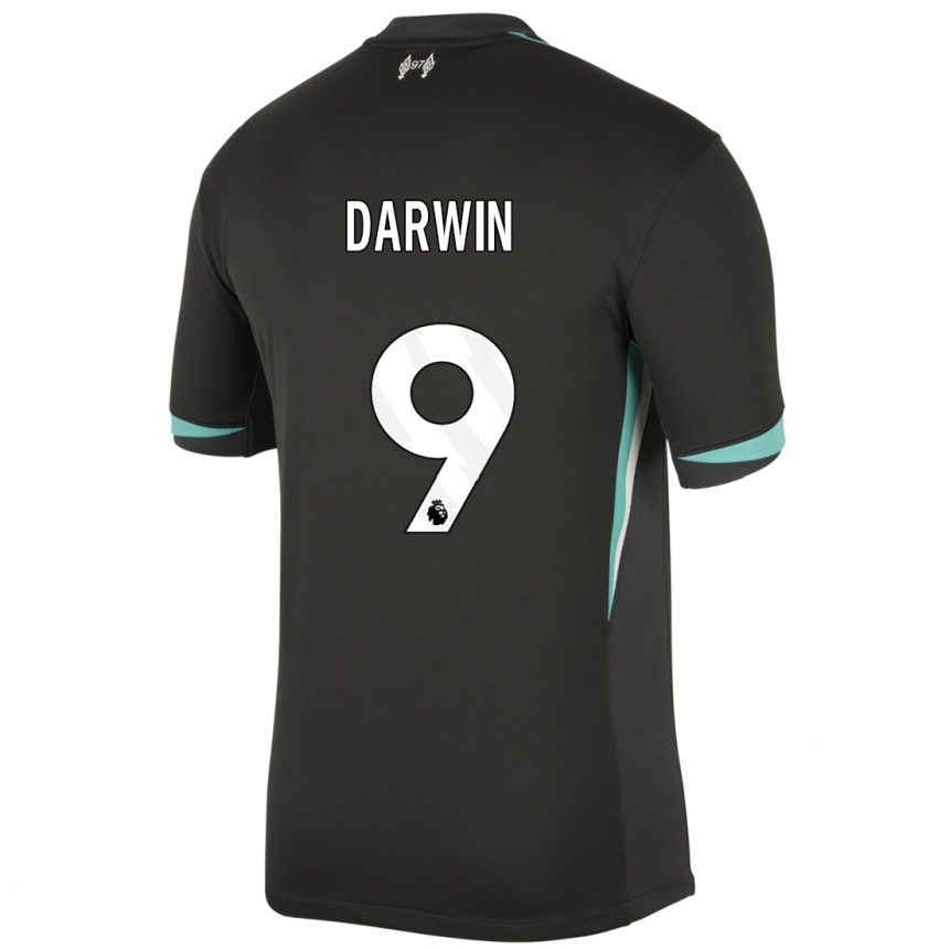 Niño Fútbol Camiseta Darwin Nunez #9 Negro Antracita Blanco 2ª Equipación 2024/25 México