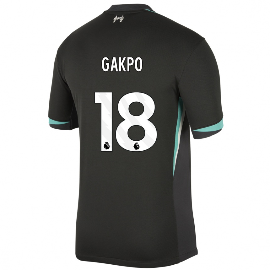 Niño Fútbol Camiseta Cody Gakpo #18 Negro Antracita Blanco 2ª Equipación 2024/25 México