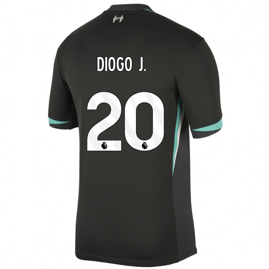 Niño Fútbol Camiseta Diogo Jota #20 Negro Antracita Blanco 2ª Equipación 2024/25 México