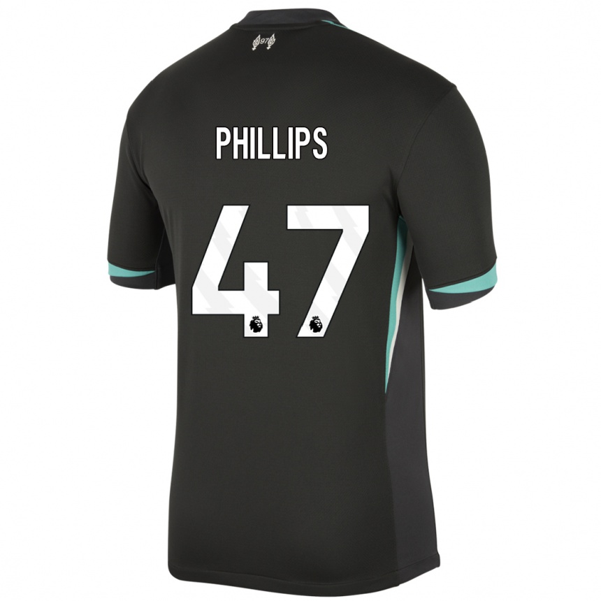 Niño Fútbol Camiseta Nathaniel Phillips #47 Negro Antracita Blanco 2ª Equipación 2024/25 México