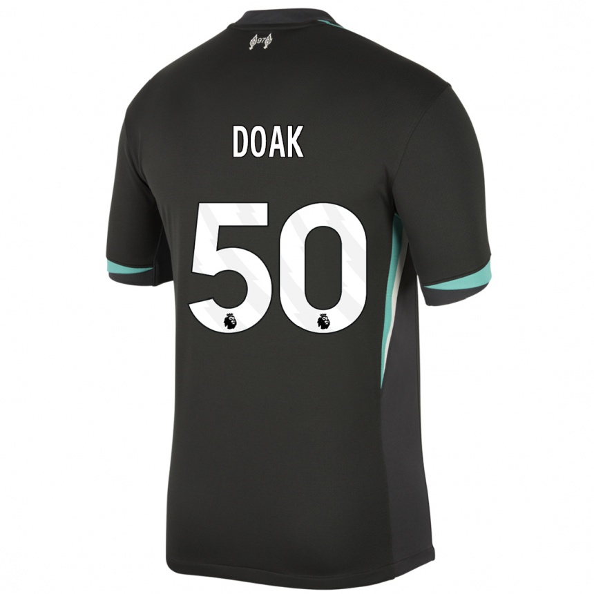 Niño Fútbol Camiseta Ben Doak #50 Negro Antracita Blanco 2ª Equipación 2024/25 México