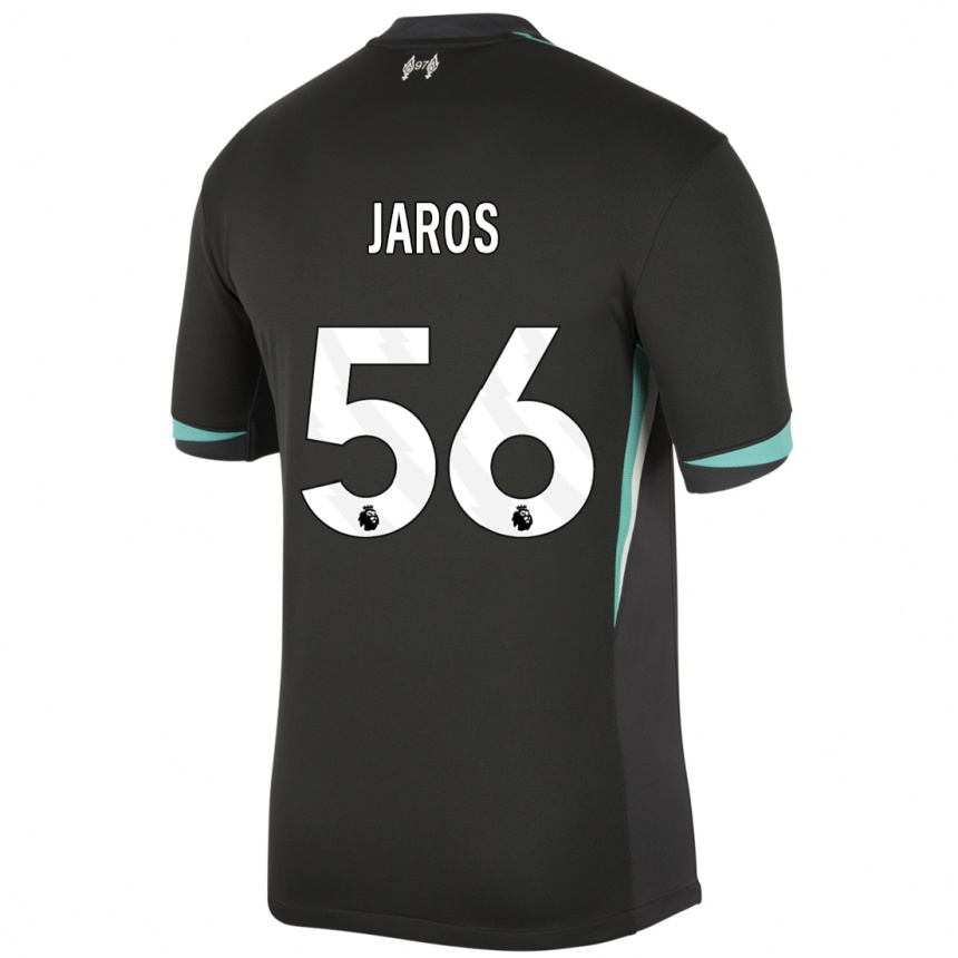 Niño Fútbol Camiseta Vitezslav Jaros #56 Negro Antracita Blanco 2ª Equipación 2024/25 México