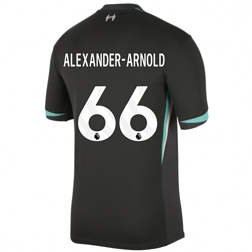 Niño Fútbol Camiseta Trent Alexander-Arnold #66 Negro Antracita Blanco 2ª Equipación 2024/25 México