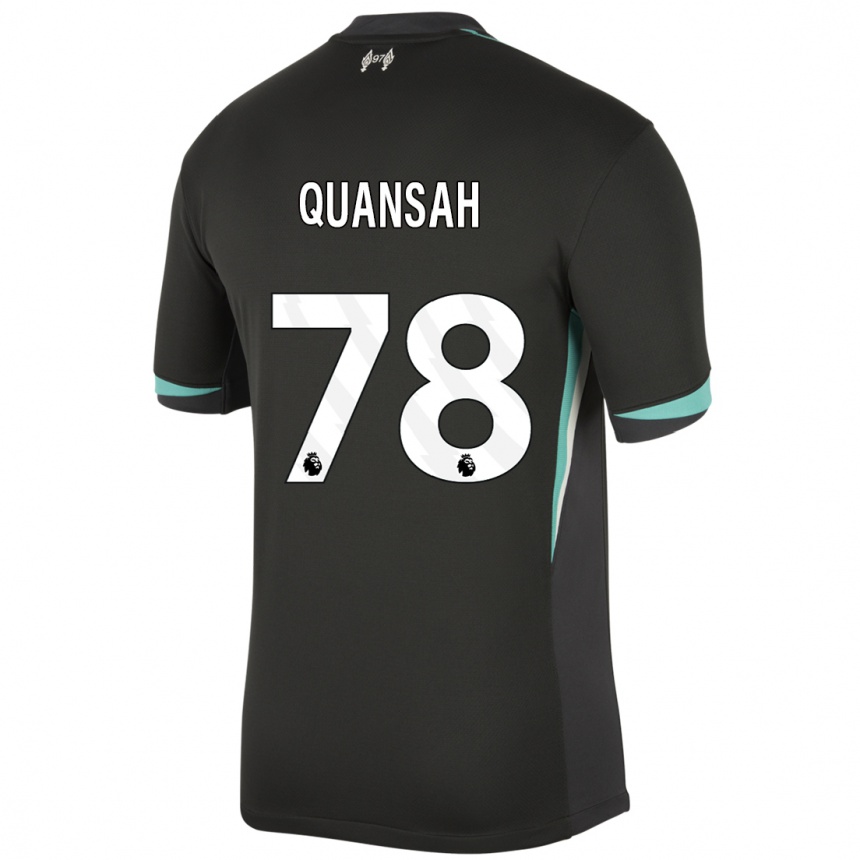 Niño Fútbol Camiseta Jarell Quansah #78 Negro Antracita Blanco 2ª Equipación 2024/25 México