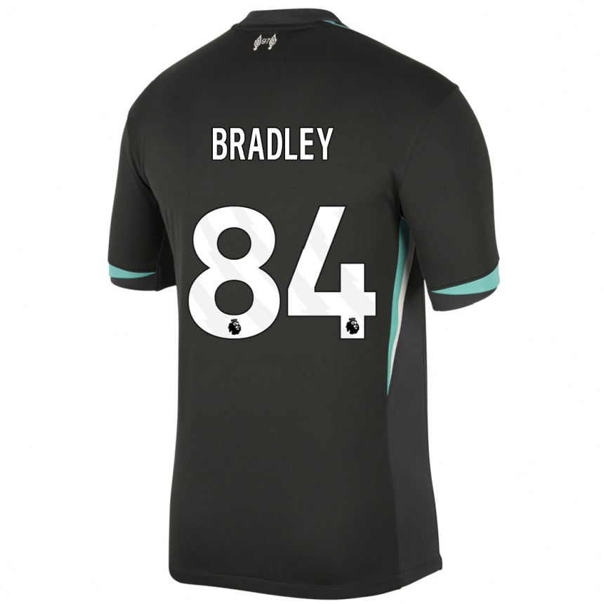 Niño Fútbol Camiseta Conor Bradley #84 Negro Antracita Blanco 2ª Equipación 2024/25 México