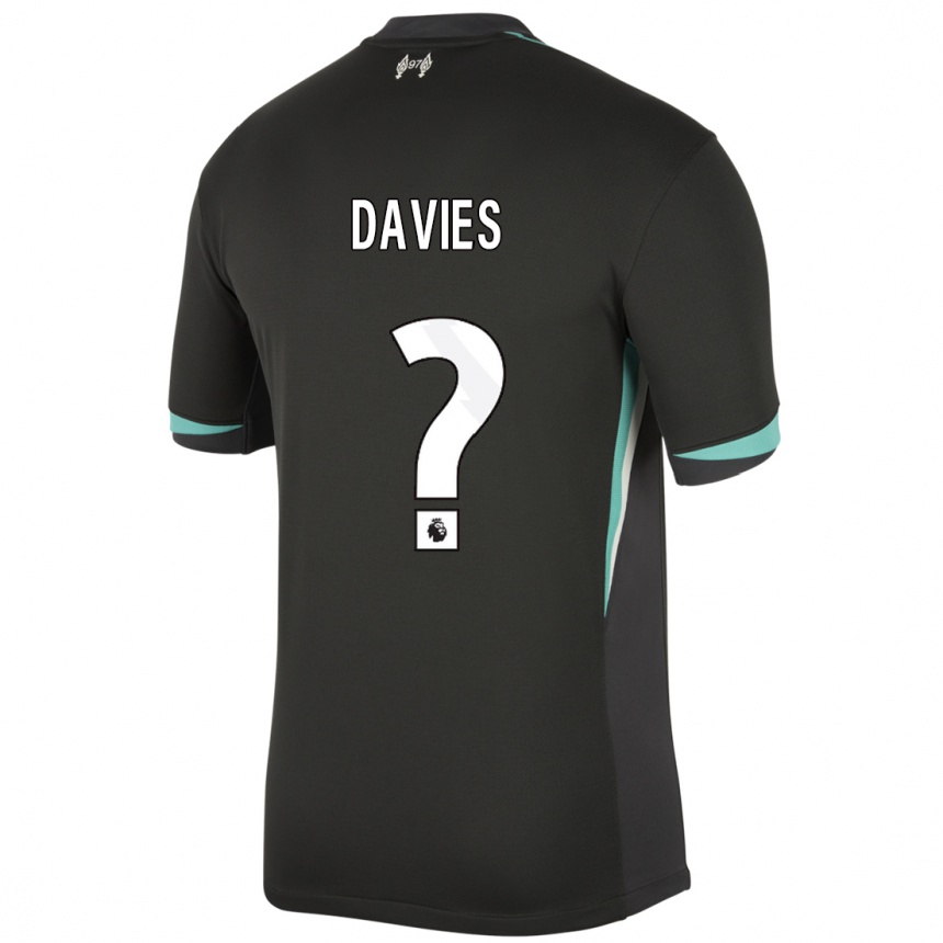 Niño Fútbol Camiseta Harvey Davies #0 Negro Antracita Blanco 2ª Equipación 2024/25 México