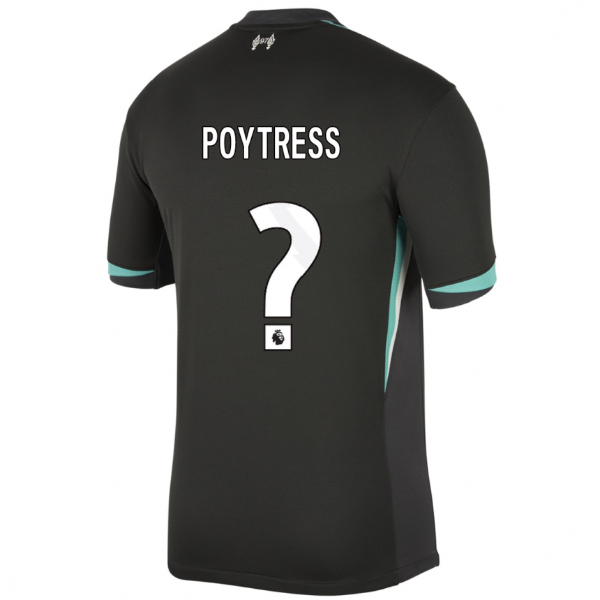 Niño Fútbol Camiseta Jacob Poytress #0 Negro Antracita Blanco 2ª Equipación 2024/25 México